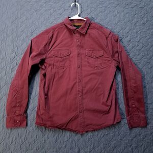 Brothers Sons Shirt Mens M Red Button Up Long Sleeve Collared Dark Wash
